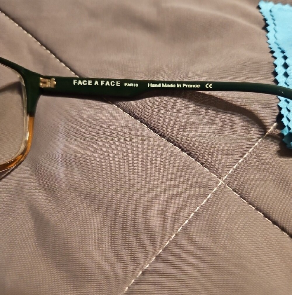 FACE A FACE Green and Silver Optical Eyeglasses with Case - Picture 4 of 7